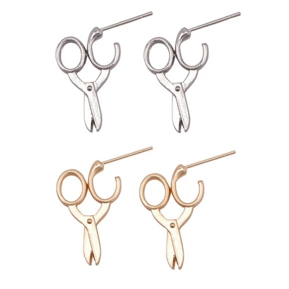 🔴5/$15🔴CLEARANCE Gold Scissors Earrings NEW - Picture 5 of 8